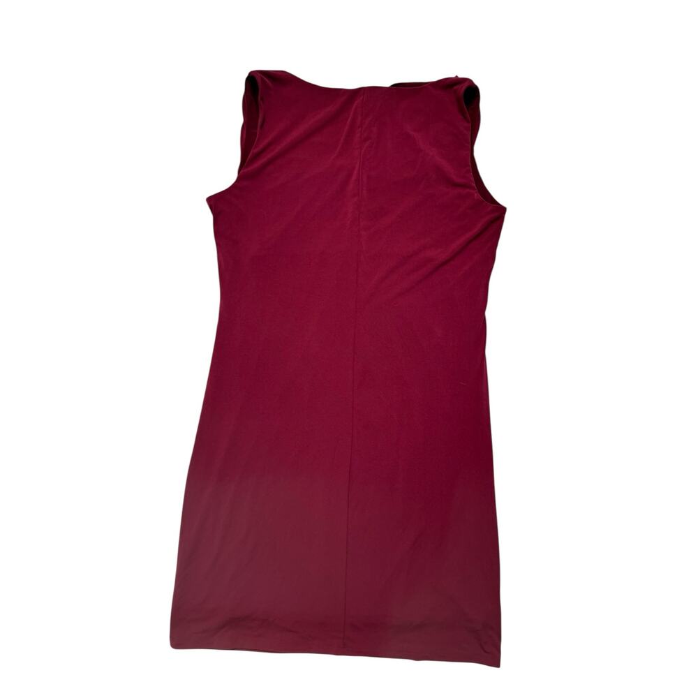 ANN TAYLOR Jersey Draped Sleeveless Dress in Garnet Red Size 16 Womens Career - Picture 5 of 10